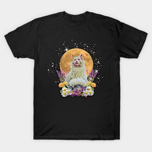 Cat in Magical Garden Full Moon T-Shirt